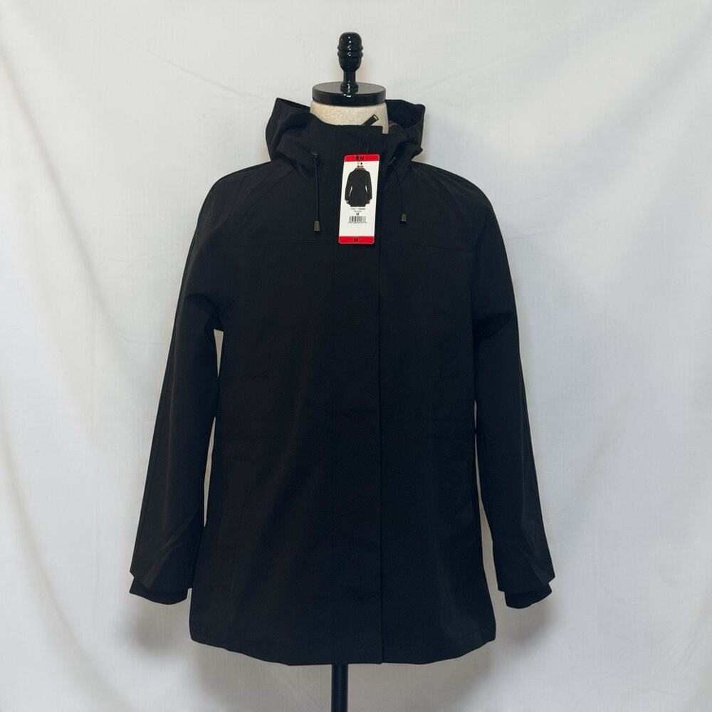 Pendleton Rain Jacket Womens M Black Waterproof Hooded Coat Aztec Lining NWT